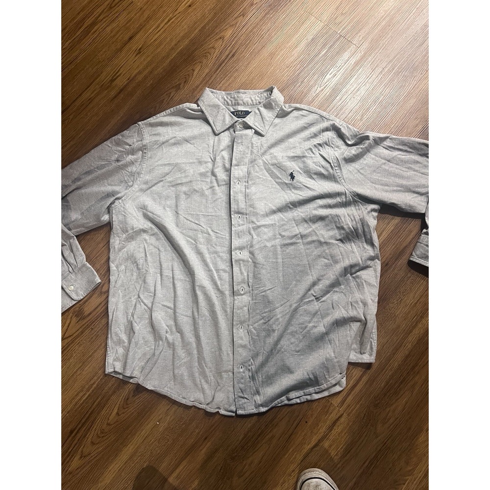 Polo Ralph‎ Lauren Herringbone-Knit Dress Shirt Men's 3XL Long Sleeve